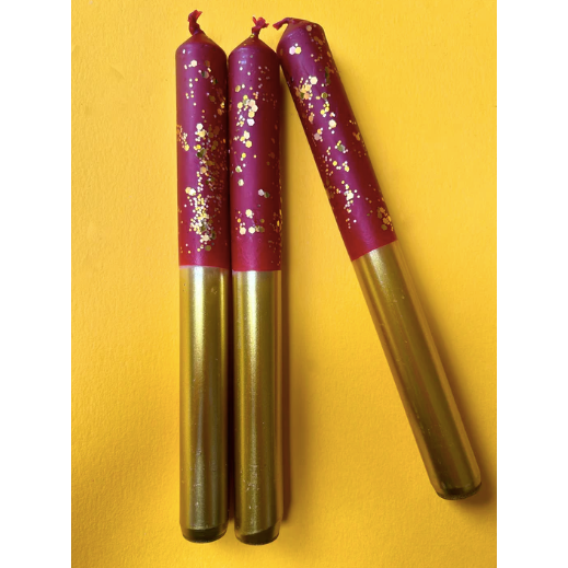The Colour Emporium Plum Pudding Dip Dye Candle Sticks