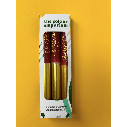 The Colour Emporium Plum Pudding Dip Dye Candle Sticks