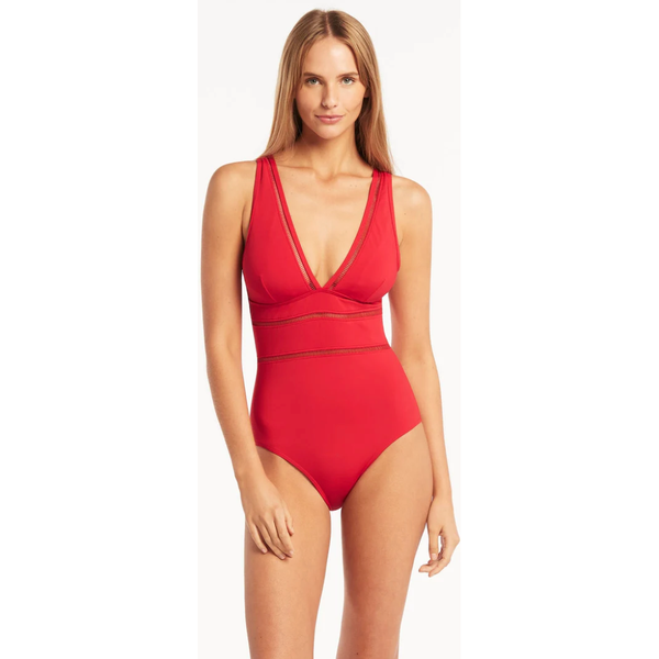 Sea Level Ladies Spliced One Piece - Red
