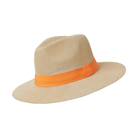 Somerville Scarves Paper Panama Hat - Orange Band