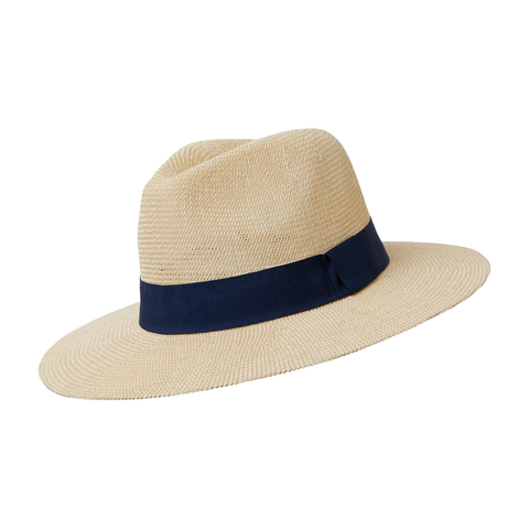 Somerville Scarves Paper Panama Hat - Navy Band