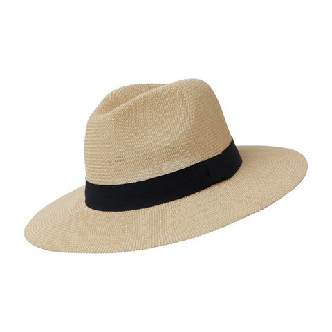 Somerville Scarves Paper Panama Hat - Black Band