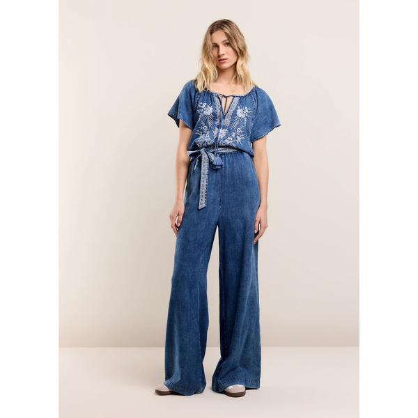 Summum Woman Ladies Blue Daze Denim Palazzo Trousers