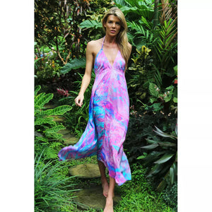 Sophia Alexia Ladies Silk Ibiza Dress - Fantasy Pink