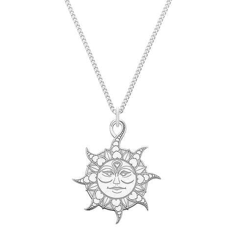 CarterGore Sterling Silver Sun Face Necklace