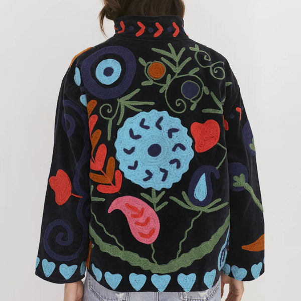 Essential Designs Suzani Love Jacket - Black with Suzani Design