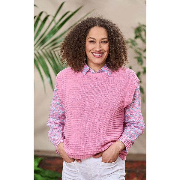 Luella Ladies Padstow Cashmere Tank Top Rib Design (Teal or Pink)