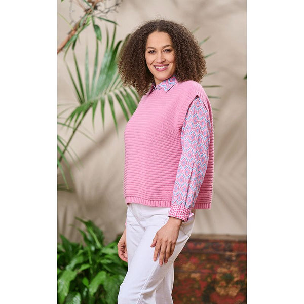 Luella Ladies Padstow Cashmere Tank Top Rib Design (Teal or Pink)