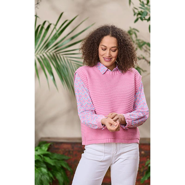 Luella Ladies Padstow Cashmere Tank Top Rib Design (Teal or Pink)