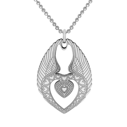 CarterGore Sterling Silver Winged Heart Necklace