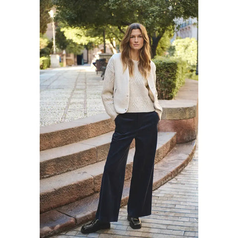 Part Two Ladies Clarissi Corduroy Trousers - Navy