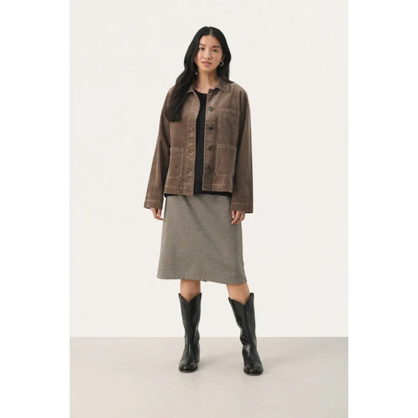 Part Two Ladies Lone Cord Jacket - Falcon Brown