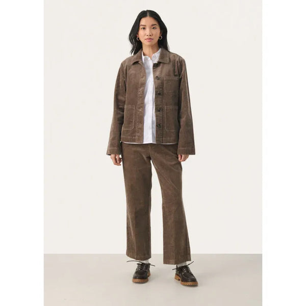 Part Two Ladies Lone Cord Jacket - Falcon Brown