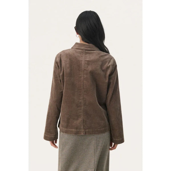 Part Two Ladies Lone Cord Jacket - Falcon Brown