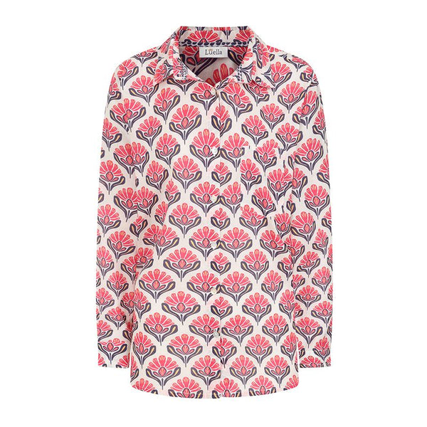 Luella Ladies Cotton Shirt Printed Hibiscus - Pattern Pink