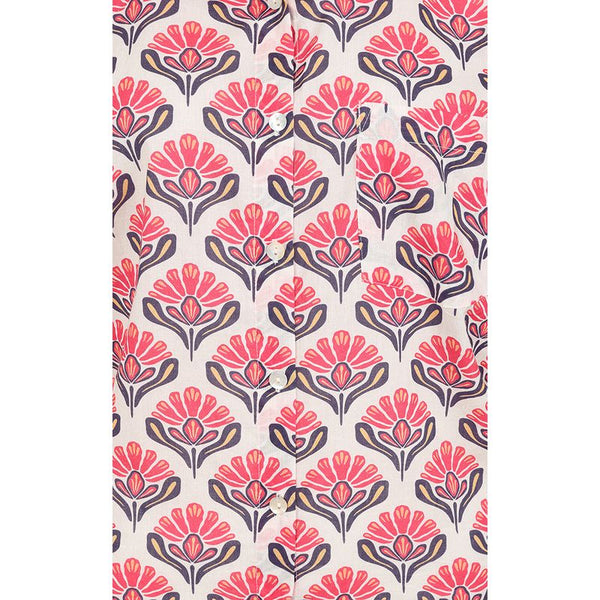 Luella Ladies Cotton Shirt Printed Hibiscus - Pattern Pink