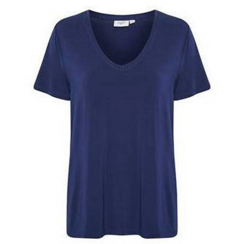 Saint Tropez Ladies Adelia V- Neck T-Shirt - Medieval Blue