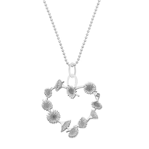 CarterGore Sterling Silver Daisy Chain Heart Necklace