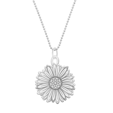 CarterGore Sterling Silver Daisy Flower Necklace