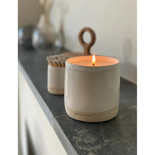 neutral off-white colour tones to suit any home décor.  These beautiful ceramics are designed to be kept and cherished long after your candle has been burned. Now when your candle is finished, your pot can be reused again and again