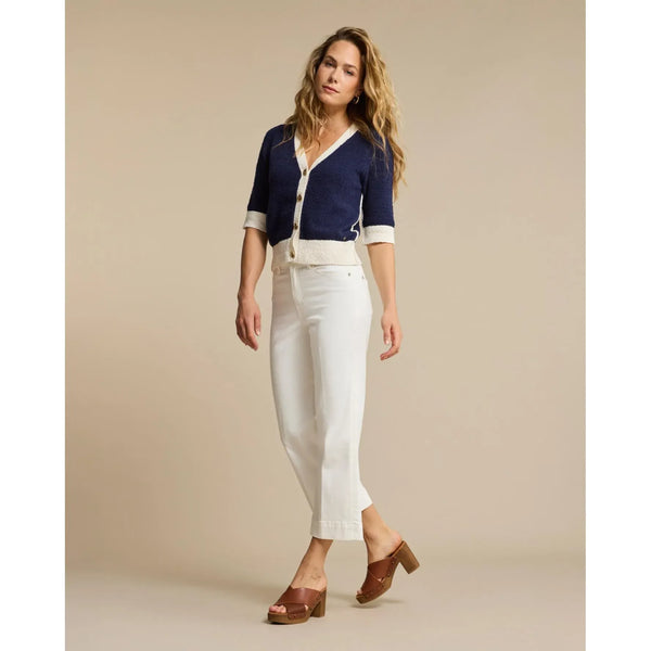 Red Button Ladies Conny Fancy Stitching Off White L26