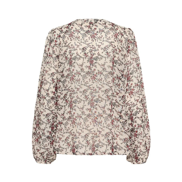 Part Two Ladies Sandi Blouse - Whitecap Gray Flower Bouquet