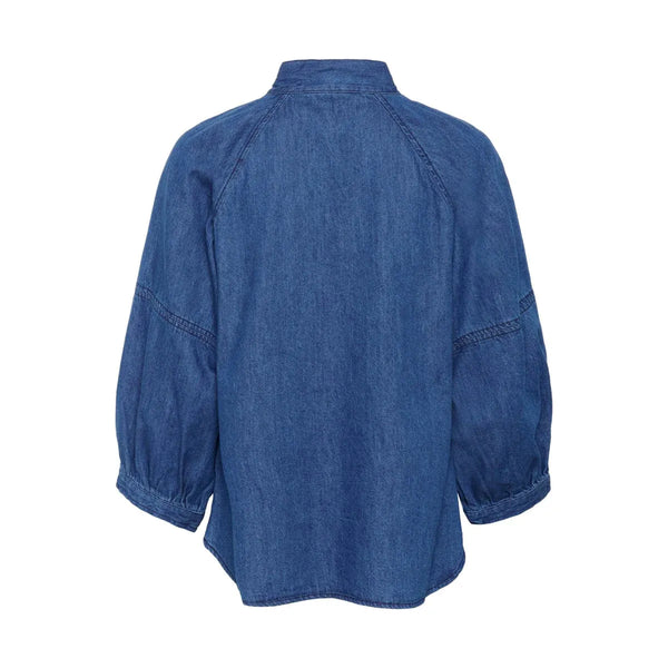Part Two Ladies Sassi Cotton Shirt - Dark Blue Denim