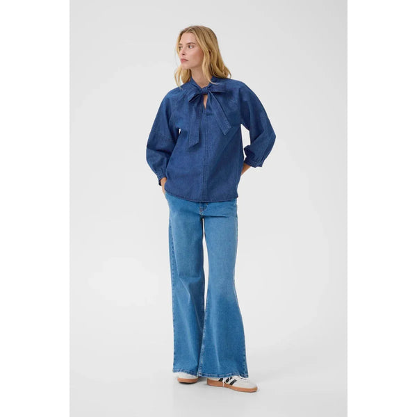 Part Two Ladies Sassi Cotton Shirt - Dark Blue Denim