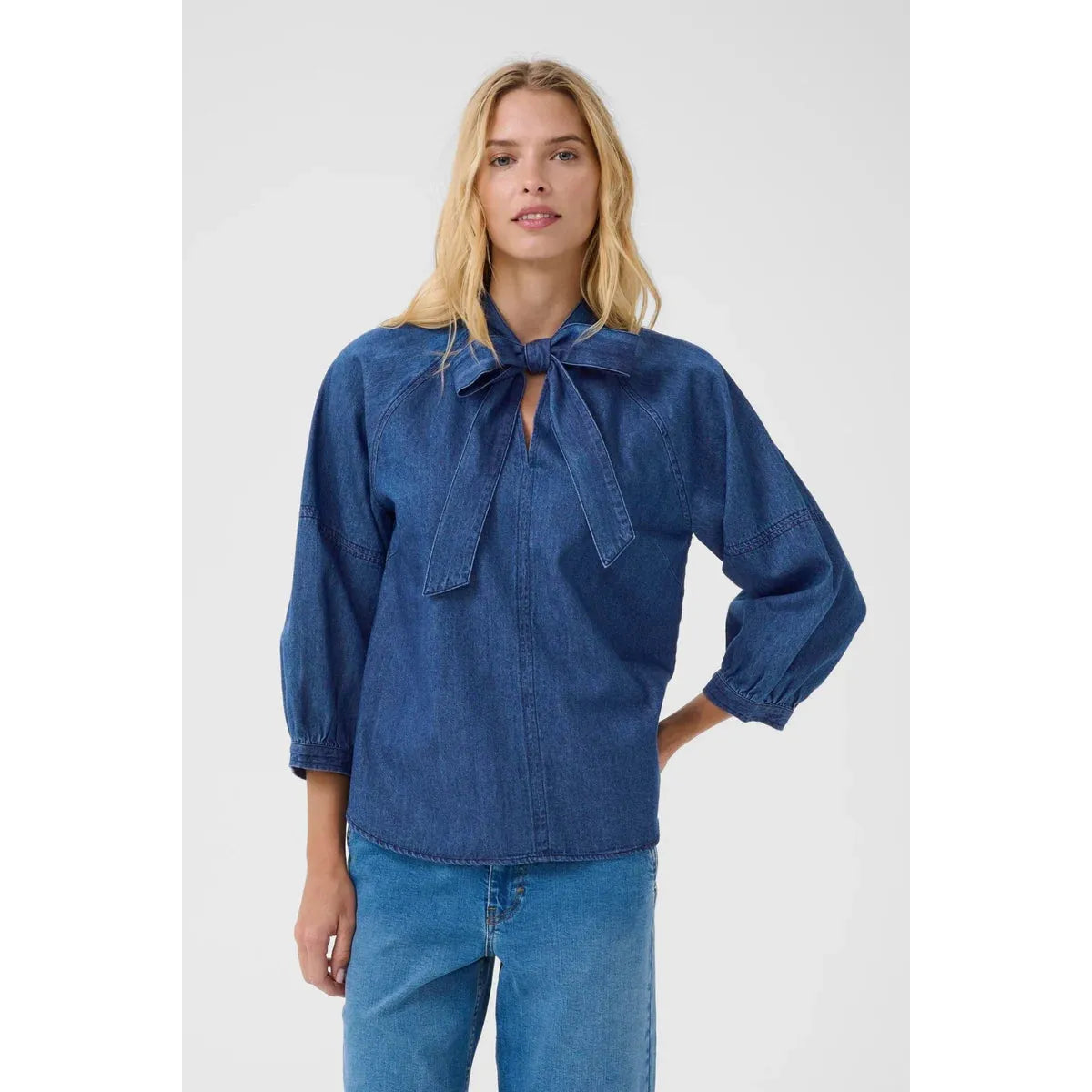 Part Two Ladies Sassi Cotton Shirt - Dark Blue Denim