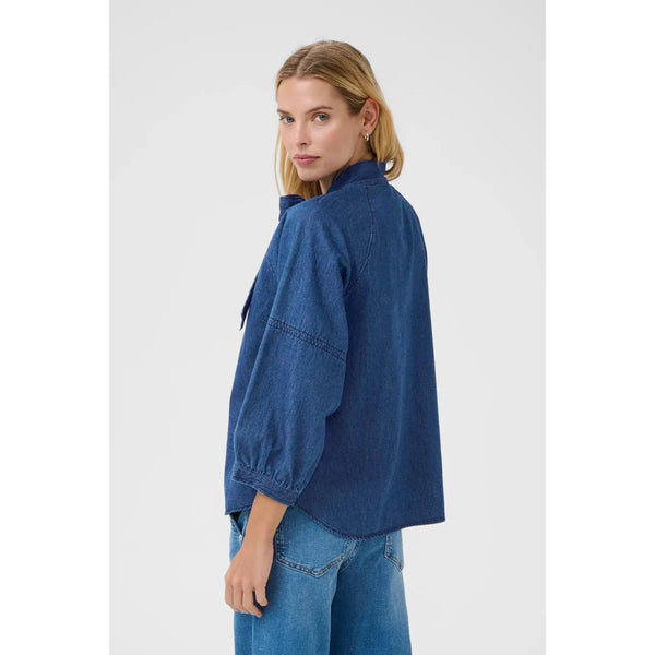 Part Two Ladies Sassi Cotton Shirt - Dark Blue Denim