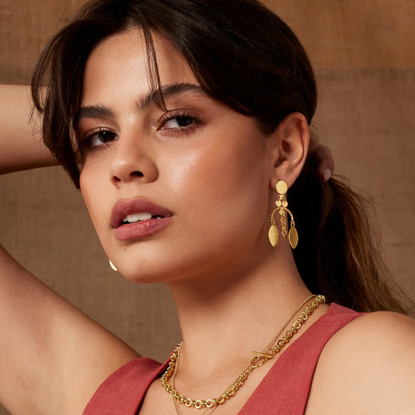 Ashiana London Gina Gold Charm Earrings