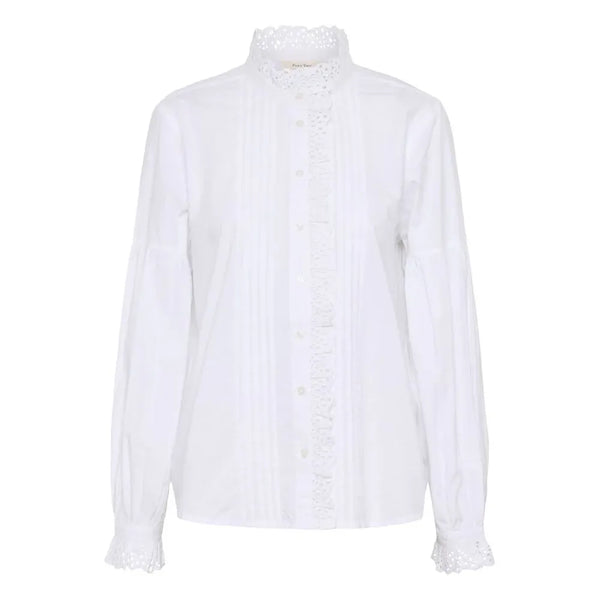 Part Two Ladies AnastasjaPW Cotton Frill Shirt - Bright White
