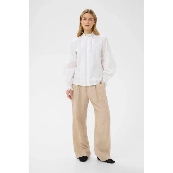 Part Two Ladies AnastasjaPW Cotton Frill Shirt - Bright White
