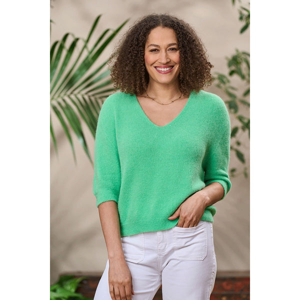 Luella Ladies Valentina Short Sleeve V-Neck Alpaca Knit Jumper (Various Colours)