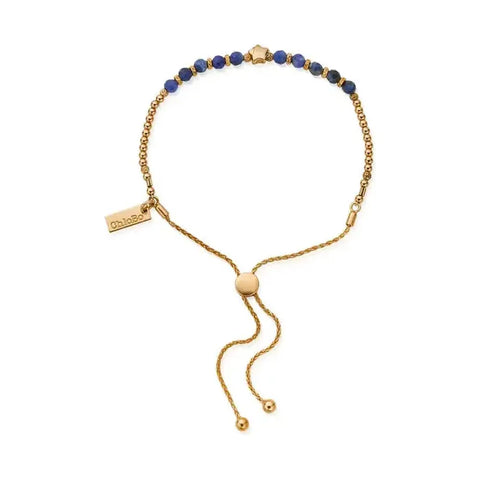 ChloBo Ladies Midnight Star Sodalite Adjustable Bracelet - Gold