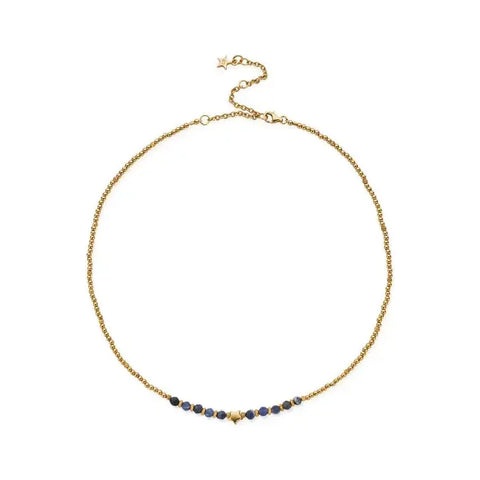 ChloBo Ladies Midnight Star Sodalite Necklace - Gold