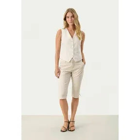 Part Two Ladies Nadhia Waistcoat - Whitecap Grey Stripe