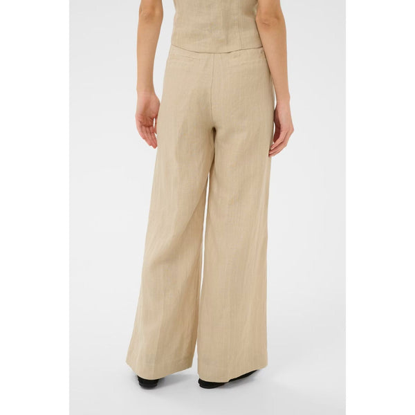 Part Two AliyaPW Trousers - Neutral Pinstripe / Brown
