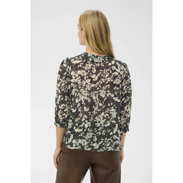Part Two Ladies Alvia Floral Shirt - Navy / White
