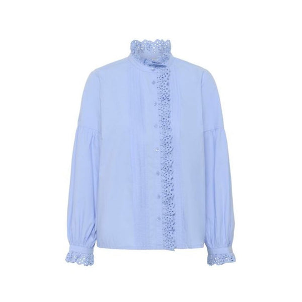 Part Two AnastasjaPW Cotton Frill Shirt - Serenity Blue