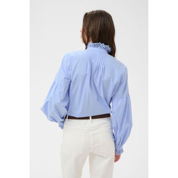 Part Two AnastasjaPW Cotton Frill Shirt - Serenity Blue