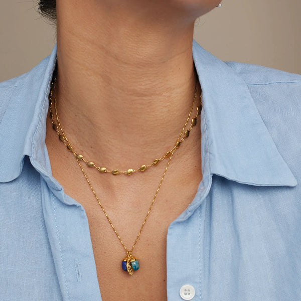 Ashiana Splash Pebble Gold Necklace