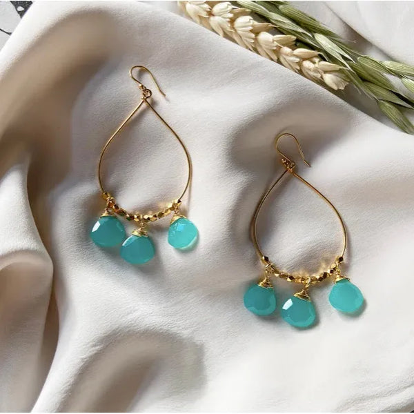 Ashiana London Bella Aqua Chalcedony Earrings