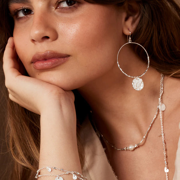 Ashiana London Ladies Dominique Large Silver Hoop Earrings