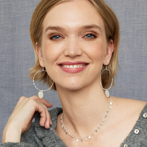 Ashiana London Ladies Dominique Large Silver Hoop Earrings