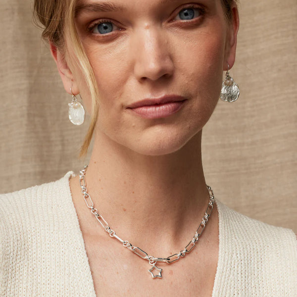 Ashiana London Ladies Solange Silver Pearl Earrings