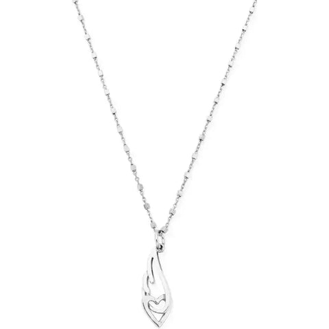 Featuring an angel wing charm, interlocked with an open-heart charm, this piece serves as a reminder that your guardian angel is always carried with you in your heart, guiding you through the twists and turns of life.