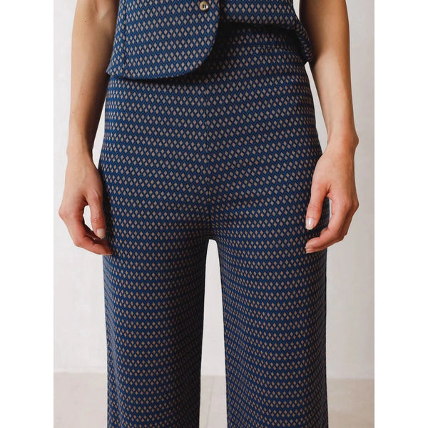 Indi and Cold Ladies James Jacquard Trousers - Blue