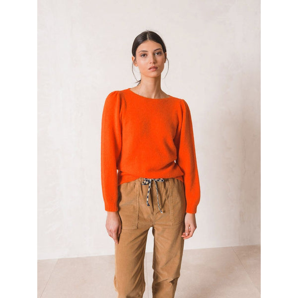Indi and Cold Ladies Fluor Puffed Jumper - Coral