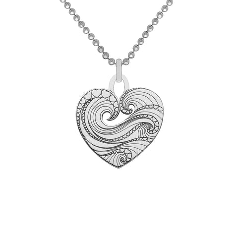 CarterGore Sterling Silver Wave Heart Necklace